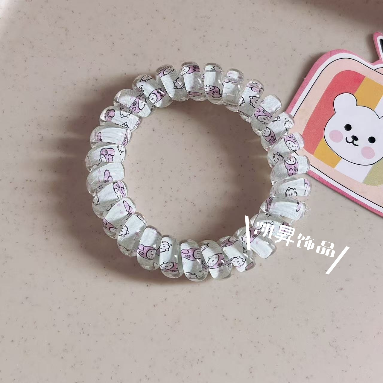 연한 녹색 머리끈---멜로디