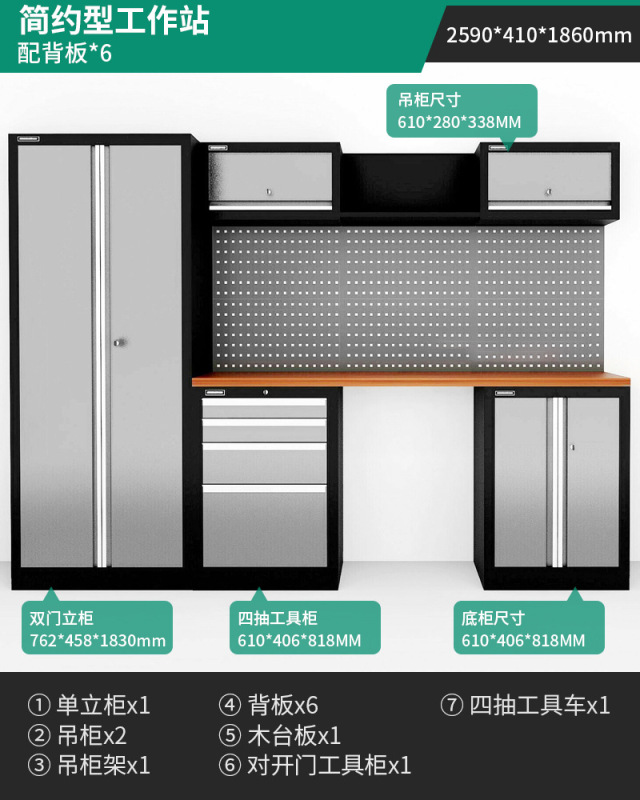 緑林ワークステーション多機能作業台修理鉄皮キャビネット自動車修理工具車ステンレス重型工具キャビネット|undefined