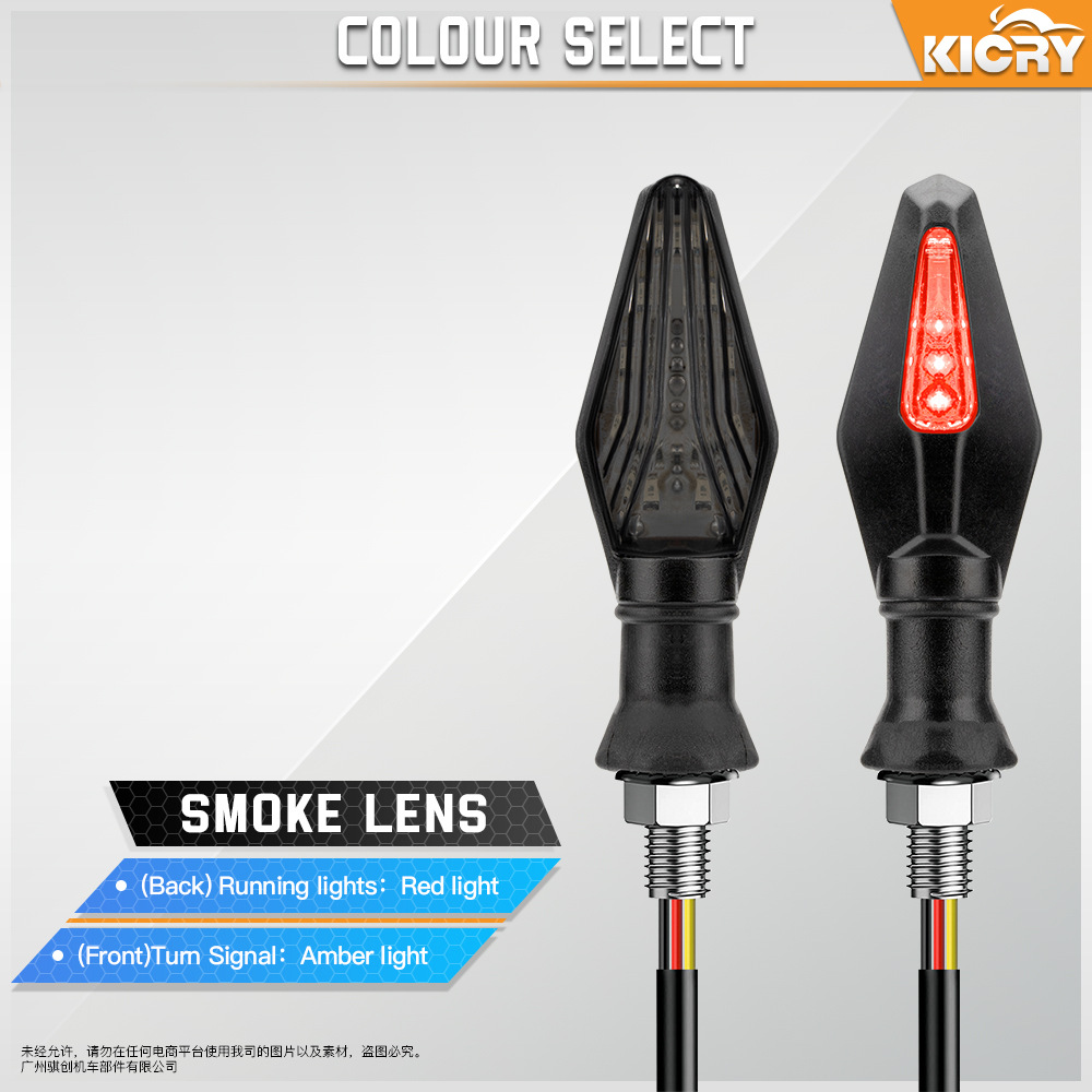 Accesorios de modificación de la motocicleta universal de doble cara de dos colores LED Luz indicadora de señal de giro de la motocicleta