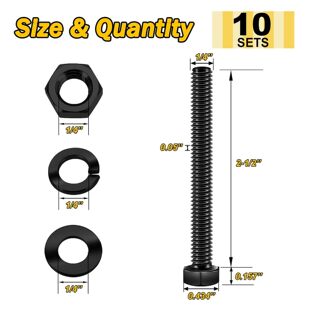 1/4-20 x 2-1/2" �����^���P���˨����ĸ,��ƽ�i�|Ȧ�M���׼�