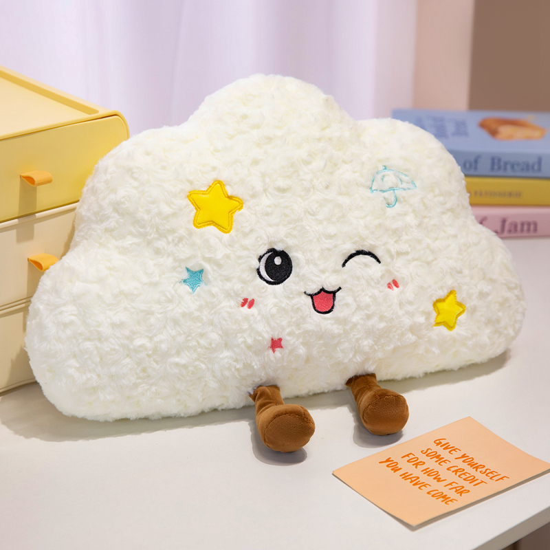 Cojín de Peluche con Forma de Nube de Franela, Decorativo para Sofá Infantil