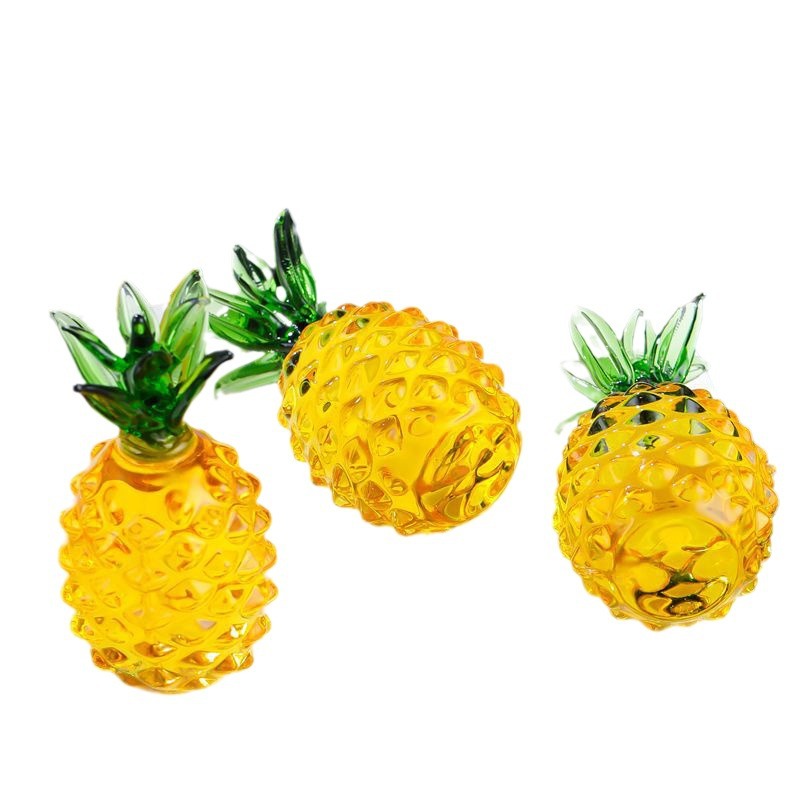 Nuevos adornos de piña de citrino, porche de piña de esmalte de colores, gabinete de vino, adornos de mesa, adornos de cristal creativo