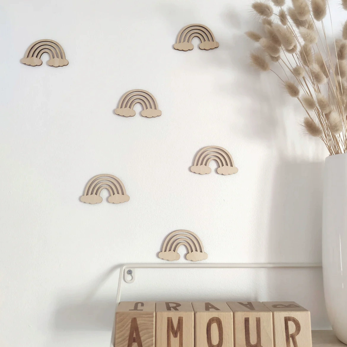 Ins скандинавский стиль дома деревянные настенные наклейки для украшения детской комнаты настенные украшения трансграничные креативные деревянные настенные украшения