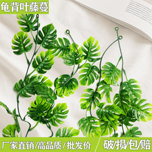 仿真绿植物藤条龟背叶假悬挂藤蔓花园盆景门廊露台丛林夏威夷