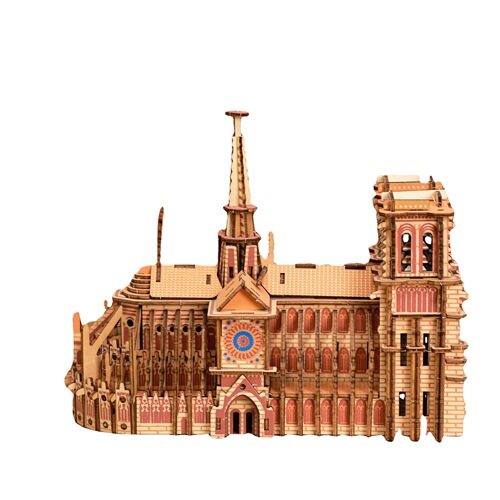 3D three-dimensional wooden puzzles, building block construction wooden model ornaments, children and adults assembled educational toys wholesale