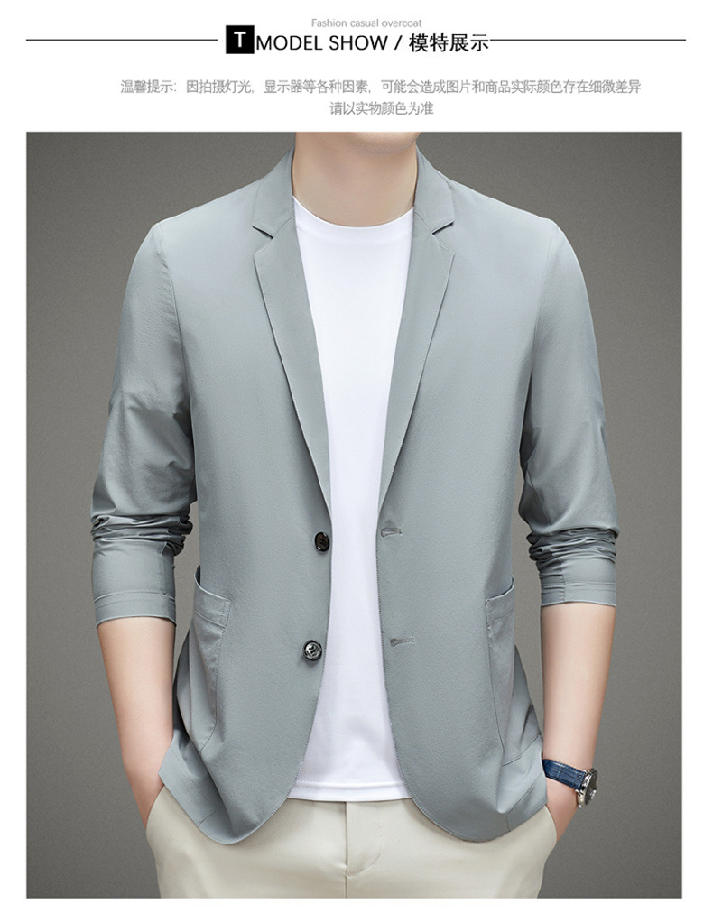 男士单西服春夏季轻薄款冰丝防晒衣高级感商务新款休闲小西装外套详情20