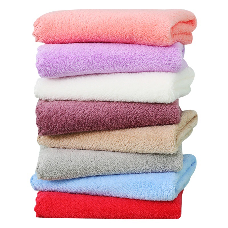 Coral Velvet Square Towel Wholesale Kindergarten Face Wash Towel Soft and Absorbent Household Kitchen Cleaning Rag Hand Towel
