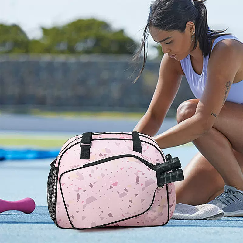 跨境定制 网球拍包女健身大容量 运动球挎包手提袋 便携羽毛球包