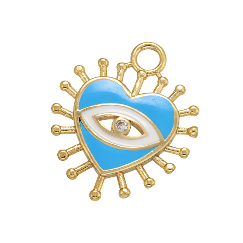 Charms, Jewelry Accessories Classification 1 Piece Copper Heart Shape Eye