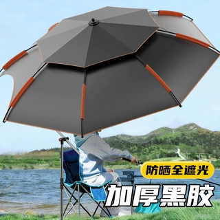 2026新款钓鱼伞大钓伞防暴雨伞黑胶钓鱼专用新型拐杖伞户外遮阳伞