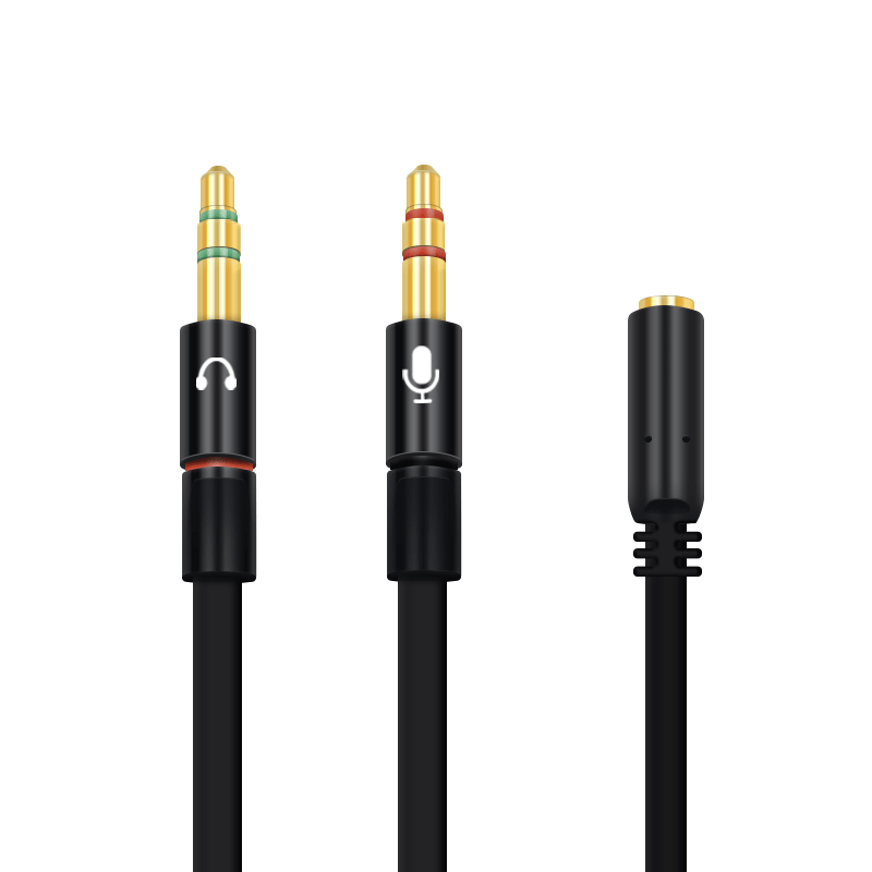TPE headset audio cable 3.5mm audio adapter with microphone cord PC Y-split audio adapter