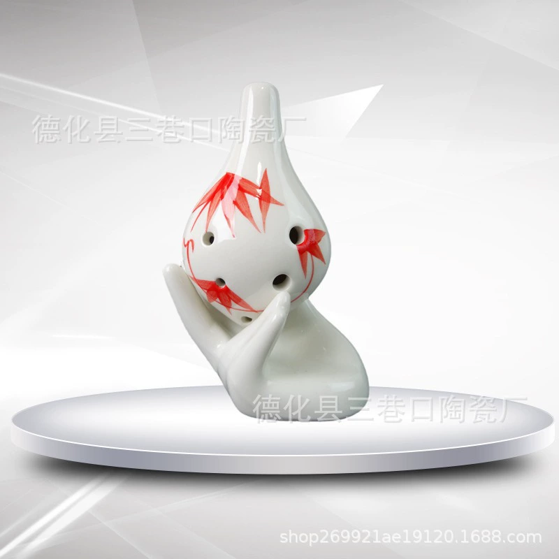 Six-hole oval alto AC-tuning starry sky pottery beginners students perform musical instruments 6-hole C-tuning oval can be engraved