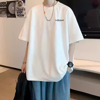 短袖t恤男2026夏季新款潮牌潮流ins纯棉宽松白体恤圆领上衣服