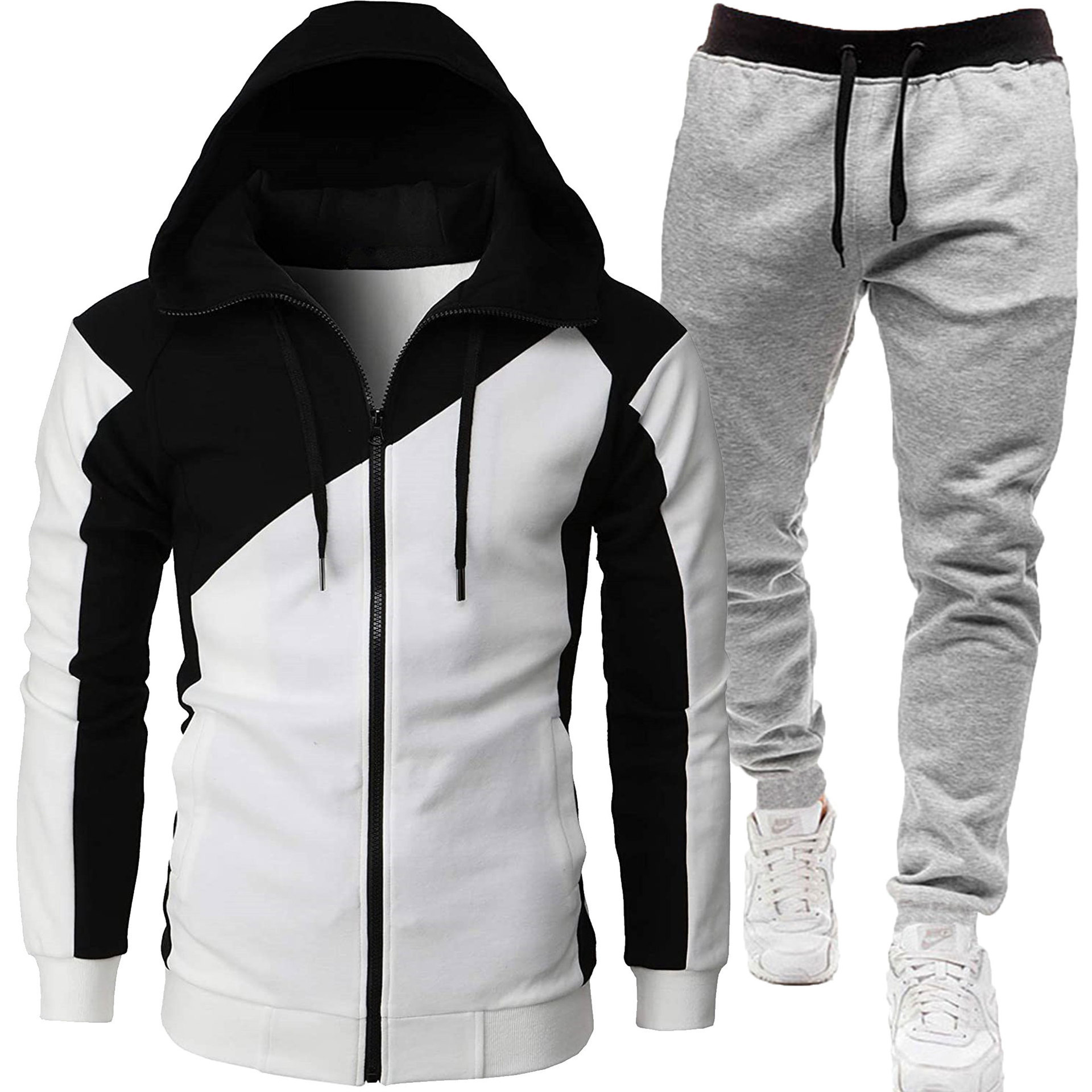 흰색 + 밝은 회색 바지