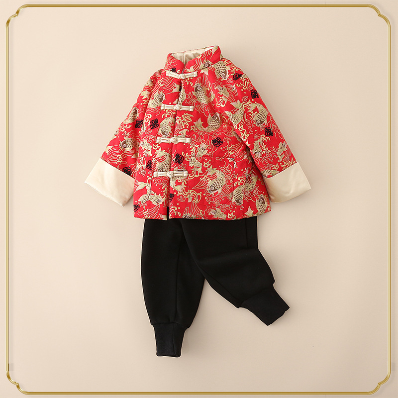 Chinese-style Hanfu Boys' New Year Festive Baby Suit Cotton Winter New Year Greeting Suit Children's Tang Suit