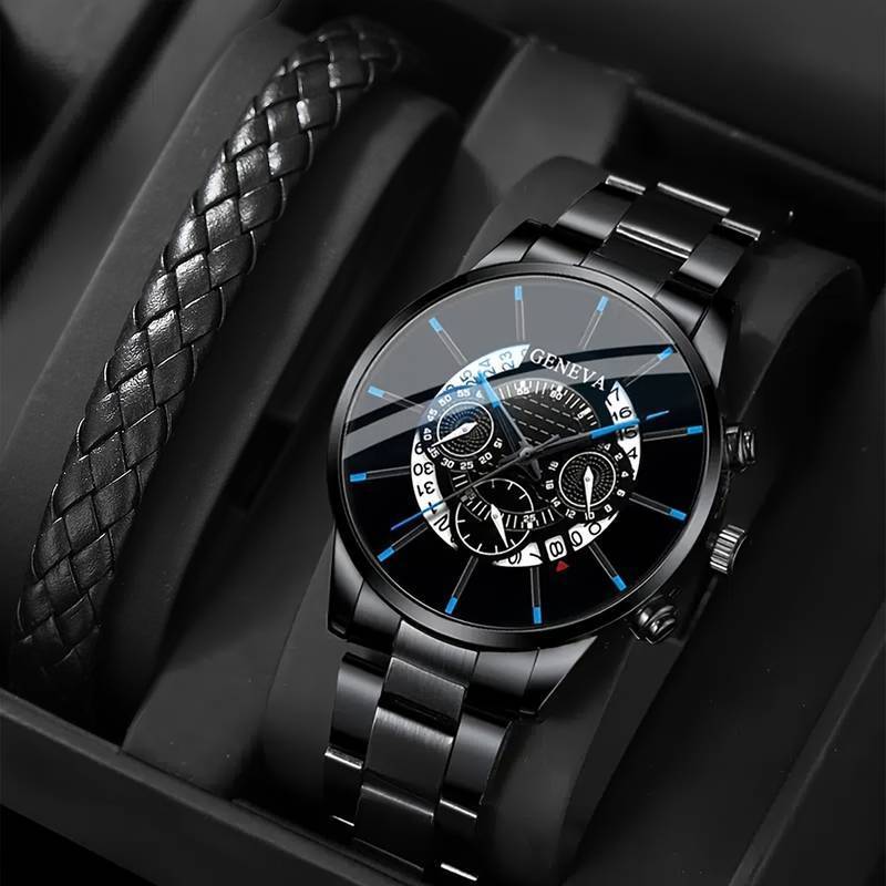 Reloj de pulsera de cuero para hombre, nuevo, moderno, de fábrica, estilo empresarial, sencillo y a la moda, venta al por mayor en stock.