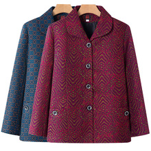 中老年人女装奶奶秋装双层外套70岁80妈妈春秋翻领上衣老太太衣服