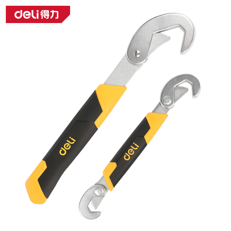 得力工具 三面齿多功能扳手套装万能快速开口扳手 dl932-22 1421a