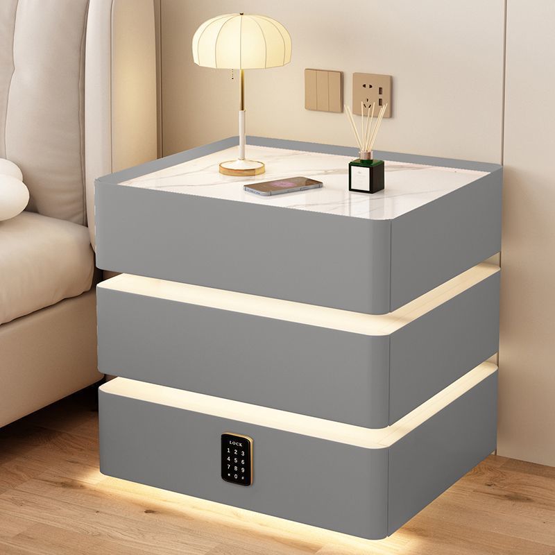 Mesita de noche inteligente, lámpara con sensor moderna y sencilla, luz de dormitorio de lujo, multifuncional, con carga inalámbrica, bluetooth, mesita de noche inteligente