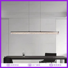 新中式现代简约餐厅吊灯设计师吧台餐桌茶室长条极简一字书房吊灯