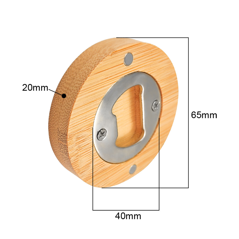 Directo de fábrica del pelo transferencia térmica abrebotellas de madera maciza de haya creativo refrigerador magnético pegatinas se puede personalizar logo material al por mayor