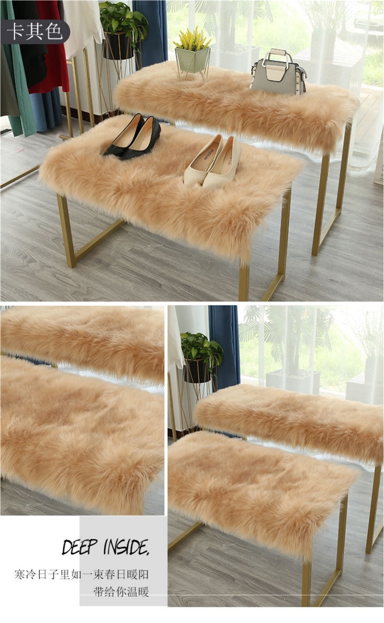 Plush Carpet Clothing Store Window Display Stand Plush Decorative Blanket Table Counter Flow Table White Imitation Wool Mat