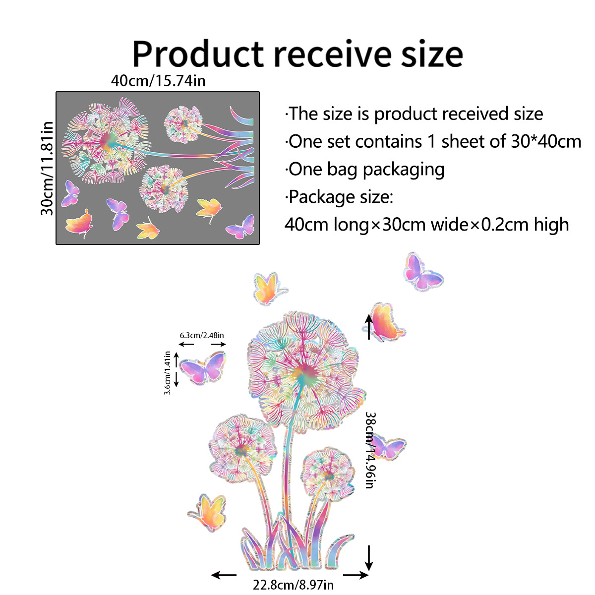 Cute Pastoral Rainbow Flower Plastic Wall Sticker Wall Art display picture 13