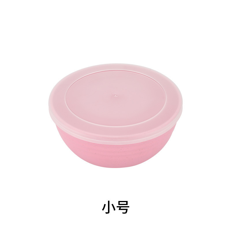 小麦わら碗の新鮮な碗は蓋のカバーがあります。北欧の簡単な大きいサイズの弁当箱の泡の碗の冷蔵庫の電子レンジは使えます。|undefined
