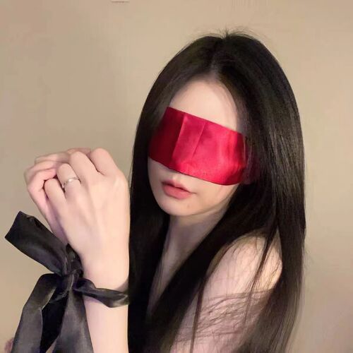 Silky pure lust sexy double-sided blindfold with ribbon light-blocking eye mask pure lust veil hand tied scarf mask