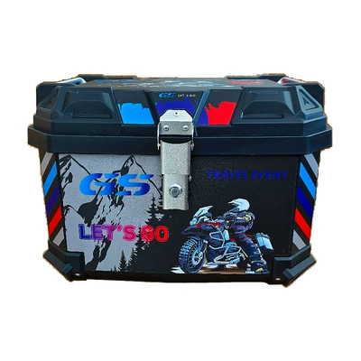 Thickened Anti-Fall Storage Box, Motorcycle trunk - 65l-black-forest