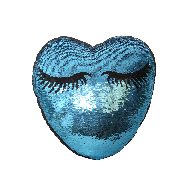 Europa y América nueva almohada de lentejuelas de poliéster pestañas en forma de corazón almohada con núcleo sala de estar sofá modelo hogar almohada decorativa