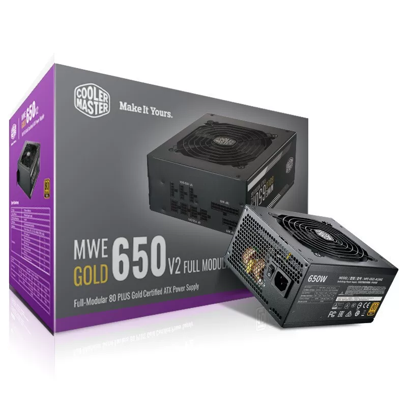 Повер-источник Cool Supreme MWE650 GOLD Power Power Power Компьютер 80Plus gold медаль прямой выход мощности номинал 650W