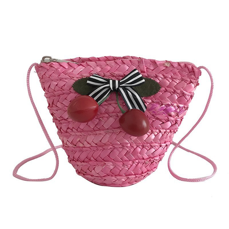 Usine en gros nouveau mignon sac de paille de cerise porte-monnaie été bandoulière sac de paille tissé sac vacances sac de plage_voghion.com