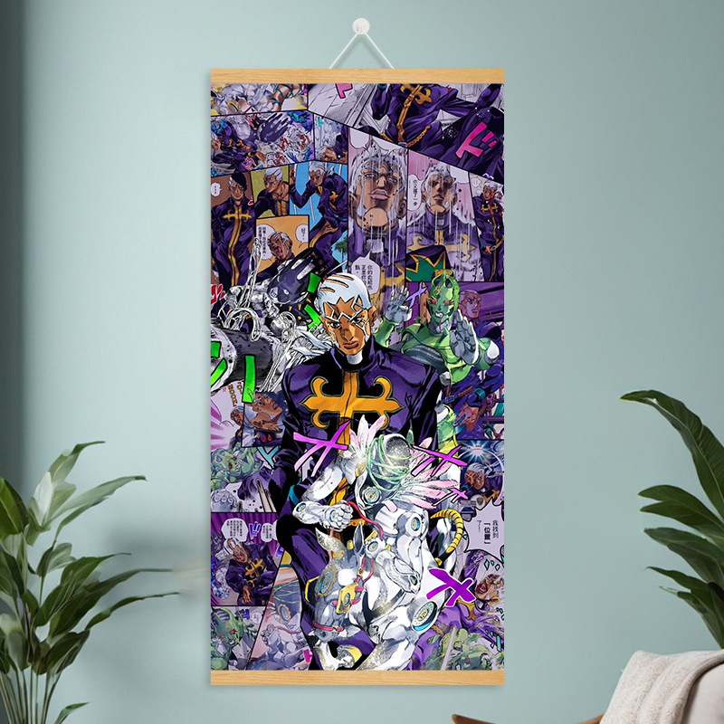 JOJOの奇妙な冒険空条承太郎diy周辺実木掛け画客間玄関電気時計箱装飾画|undefined