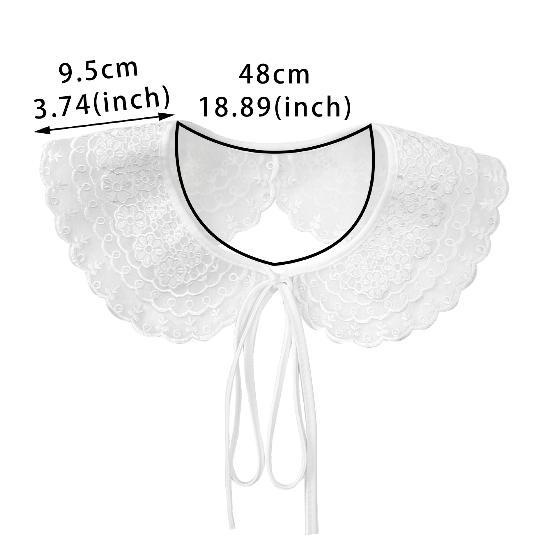 Collar bordado de encaje blanco multicapa encaje + correa diseño de ropa de mujer decoración accesorios