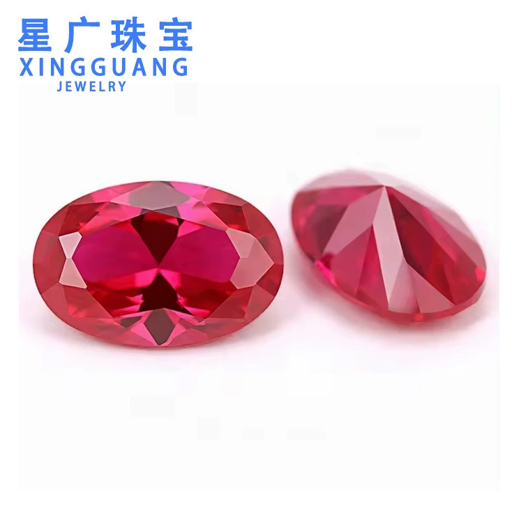 Wuzhou спот рубин Ruby эллипс 8x10mm яйцевидный остроконечный дно 5 # синтетический рубин корунд голый камень ювелирные изделия