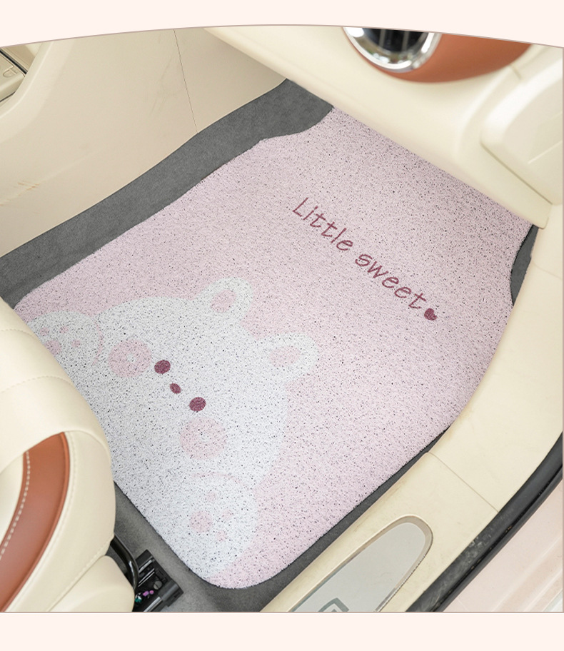 Fat Rabbit Car Floor Mats Dirty Resistant Wire Ring Non-Slip Wear-Resistant Car Floor Mats Neutral Cartoon Car Floor Mats