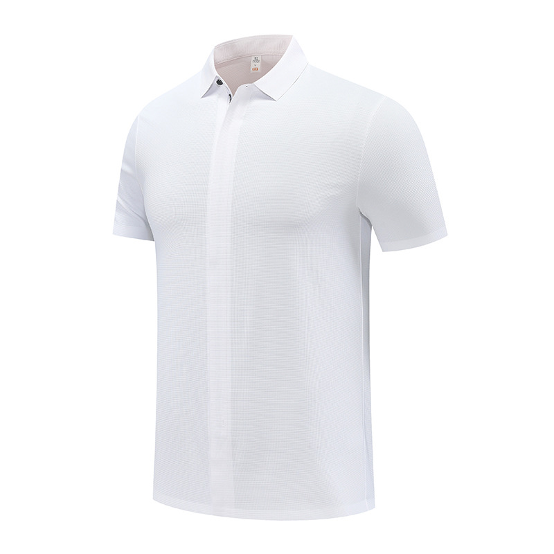 Camiseta de solapa de comercio exterior transfronterizo con cremallera completamente abierta Camiseta polo Camiseta de polo de manga corta para hombre Personalización de verano de alta gama