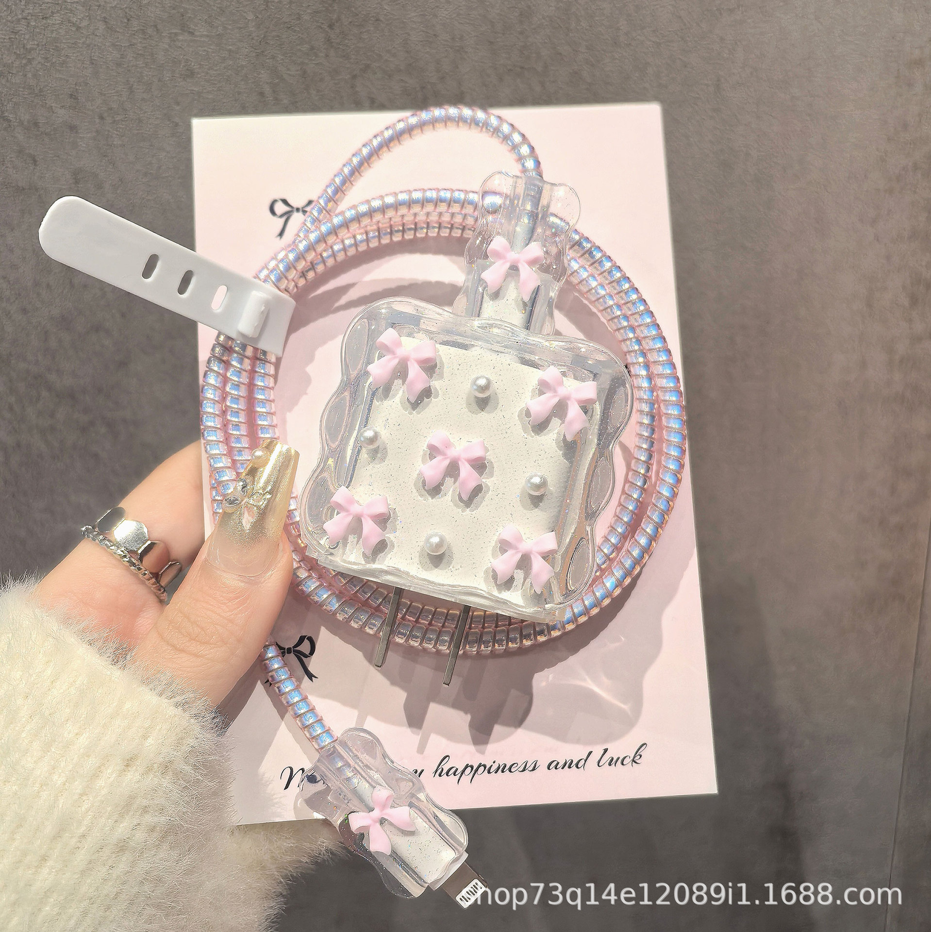 Funda protectora para cable de datos Apple 15 16 20W, funda protectora para cargador de carga rápida antirrotura, resina epoxi.