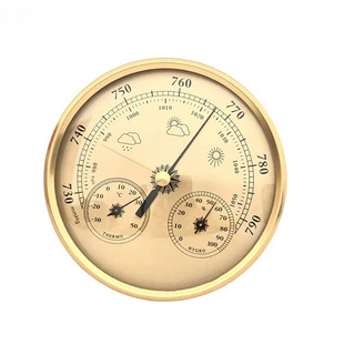 Multifunctional Three-In-One Pointer Type Temperature and Humidity Barometer Weather Station Instrument Weather Forecast Instrument 130mm