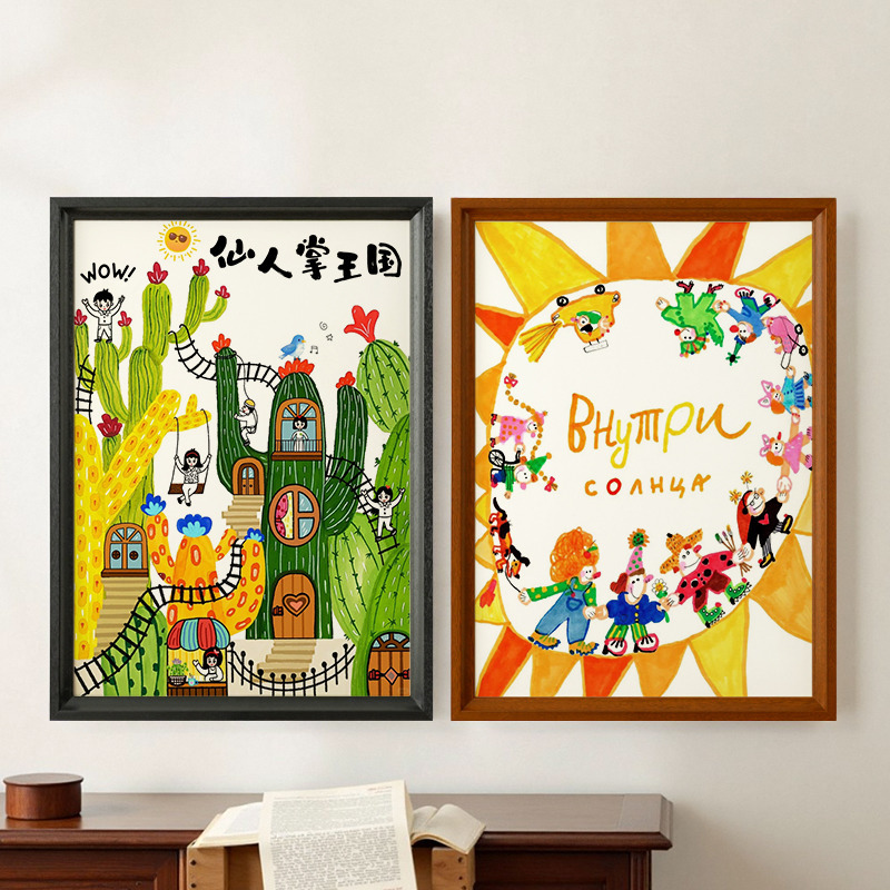 Picture Frame Mounting Kidsren's A4 Painting Storage Display Frame Wall Hanging Photo Frame Empty Frame 4K8K Oil Painting Art Student Special