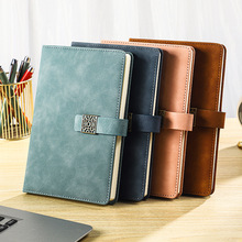 a5搭扣加厚本子商务工作办公会议记录本笔记本皮面记事本定制logo