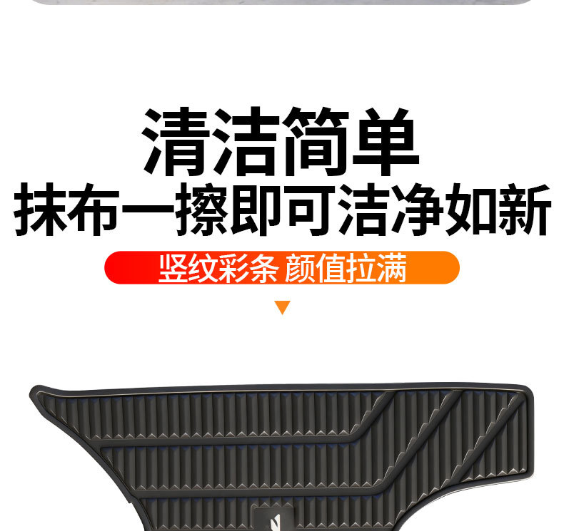 Suitable for Haojue AFR125, special vertical stripe rubber floor mats, thickened, waterproof, non-slip, modified accessories