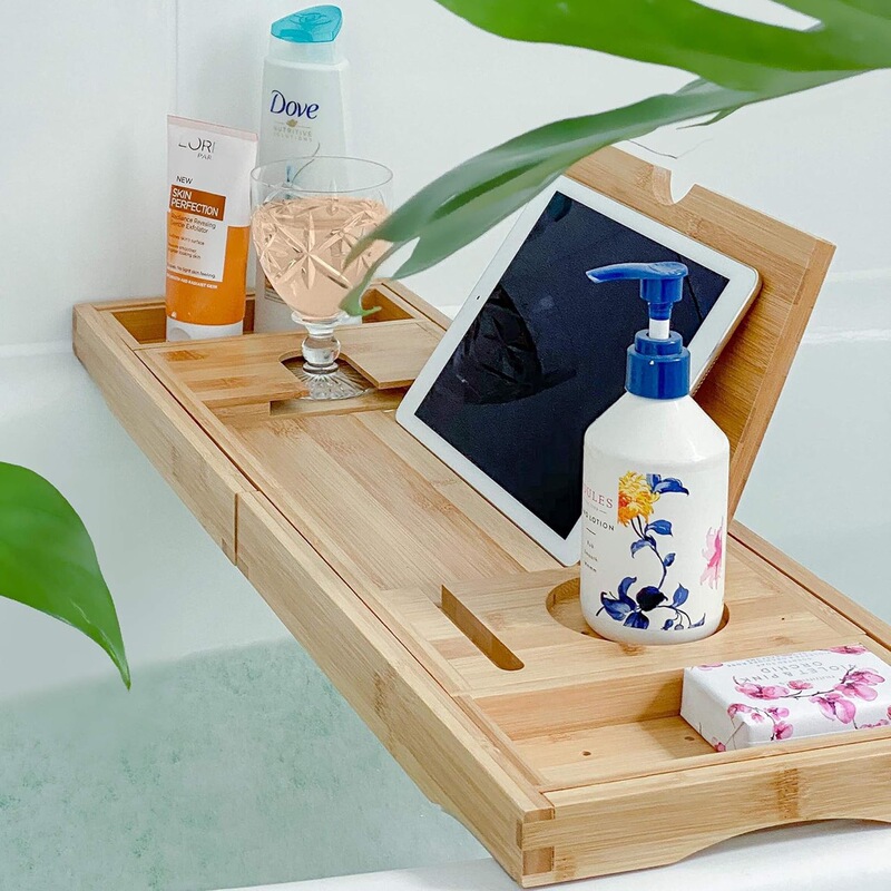 Ready-Made Multifunctional Bathtub Rack Bathtub Bathroom Bathtub Bath Bracket Bamboo Tray Bathtub Storage Rack Wholesale