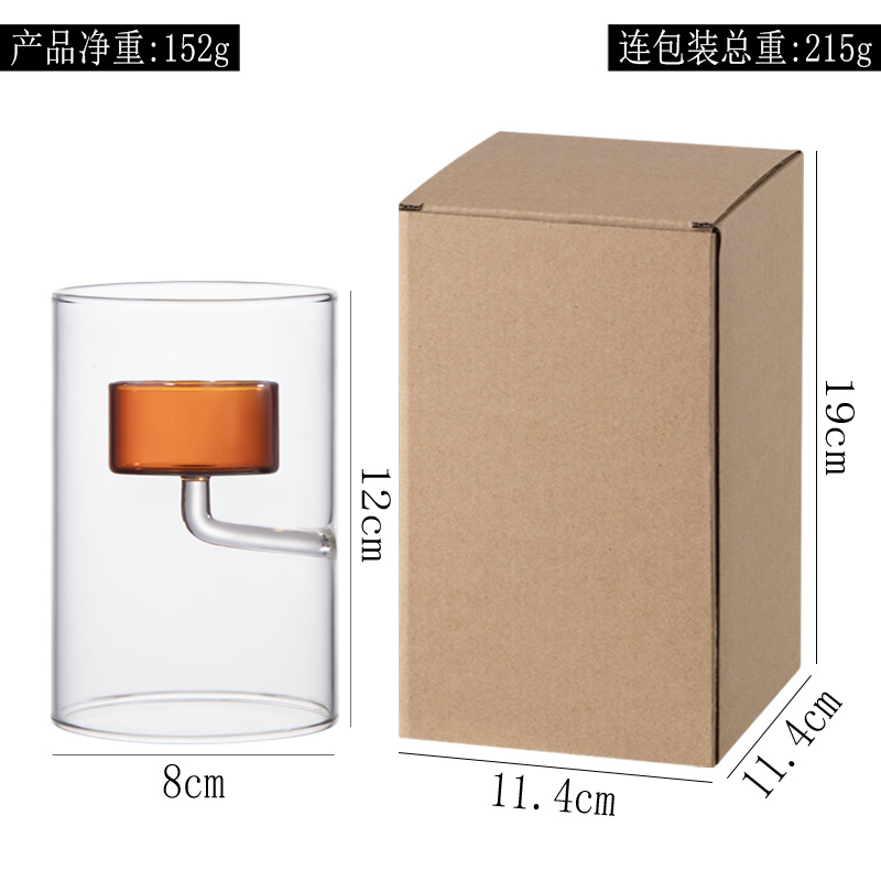 Cilindro de estilo europeo huracán vidrio candelabro marrón candelabro a prueba de viento decoración creativa del hogar luz de las velas regalo de la cena