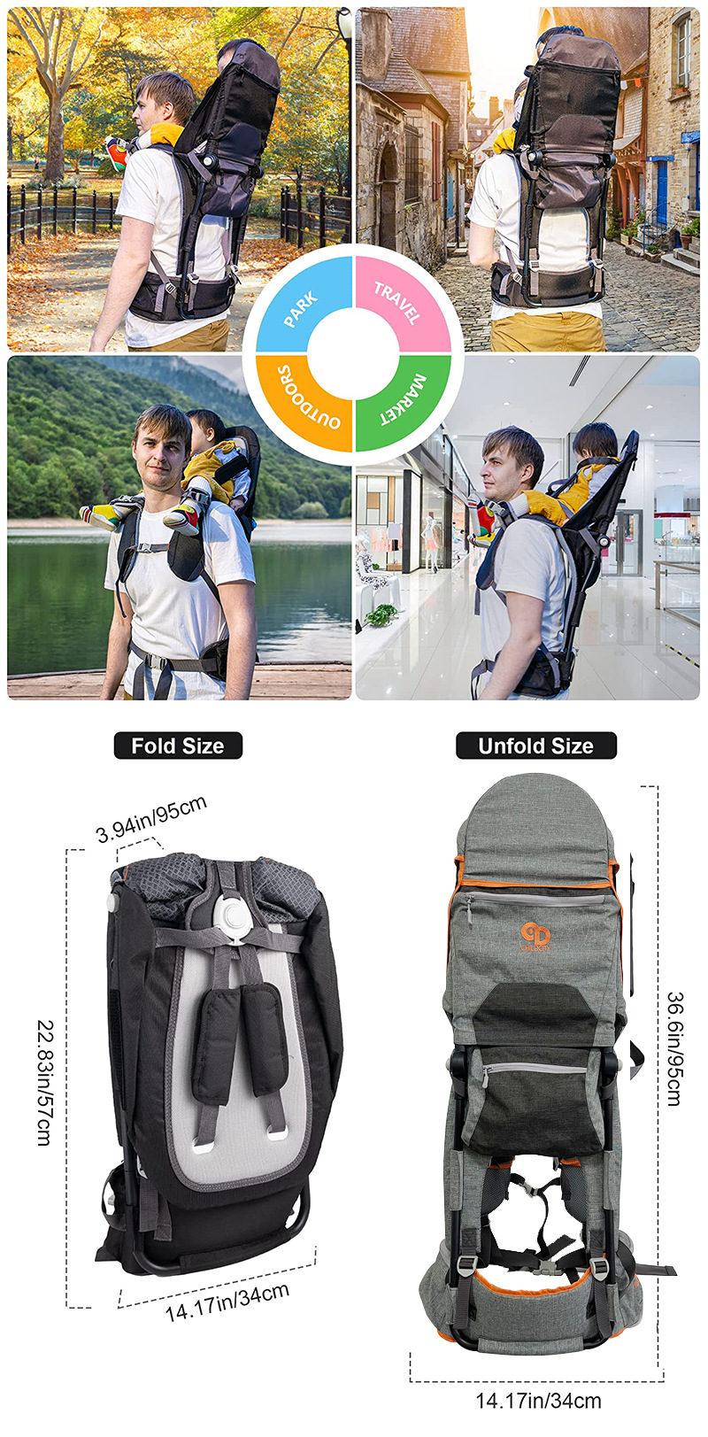 Childcity儿童马鞍肩座婴儿出行背架肩杠背带奶爸徒步肩座骑高高-阿里巴巴