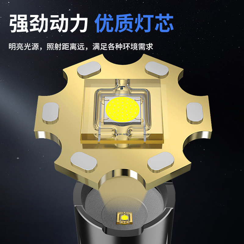 Fábrica en stock linterna aleación de aluminio blanco láser telescópico enfoque linterna cueva exploración equitación camping iluminación linterna