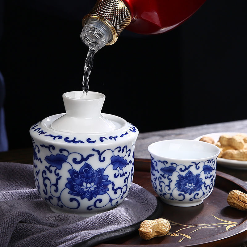 陶瓷温酒器暖酒壶家用酒具套件黄酒烫热酒器白酒中式仿古清酒杯子