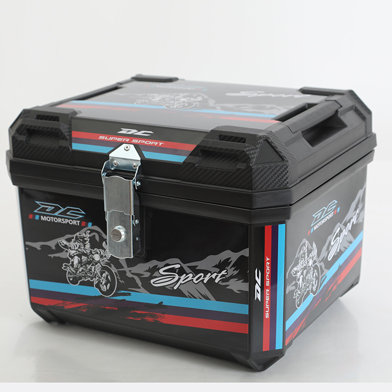 Motorcycle Tail Box 47L Universal Storage Box for Electric Vehicles, Thickened Waterproof Rear Tail Box for Electric Bikes