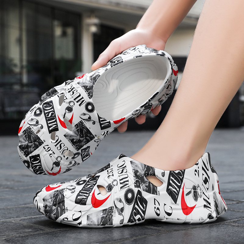 Zapatos transfronterizos con agujeros de coco, tendencia de camuflaje, zapatos con agujeros EVA, parejas de verano, sandalias casuales transpirables para hombres